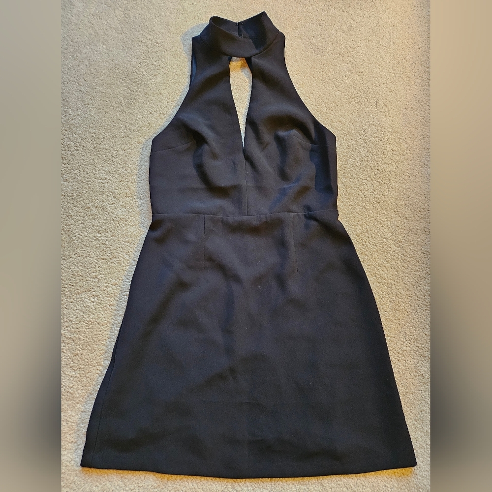 Express Sleeveless High-Neck Black Dress with Lace back